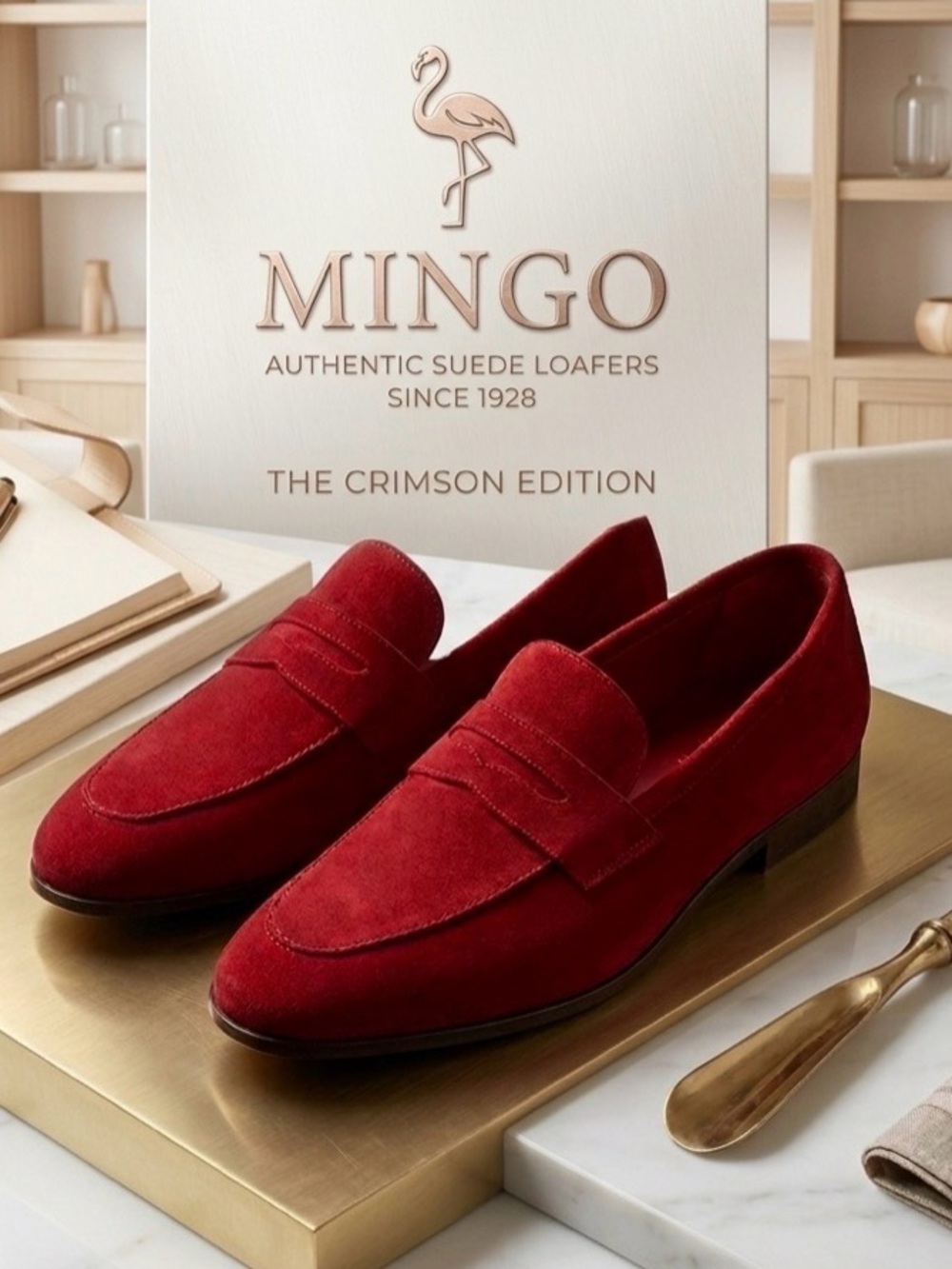 MINGO PORTOFINO Suede Penny Loafers SIZE 44 1/2 Men’s size 11 in US